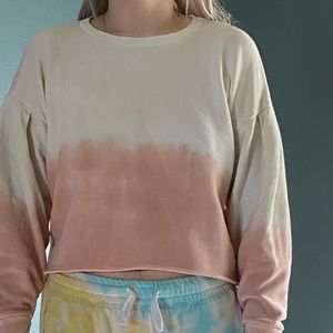 Pink and cream ombre sweater